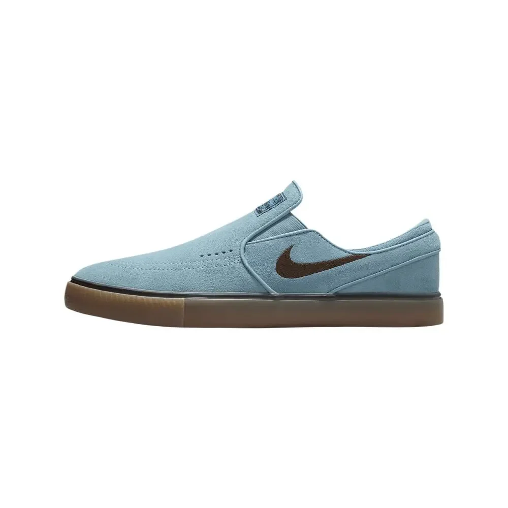 NIKE SB JANOSKI+ SLIP SKATE SHOES-DENIM TURQUOISE/GUM LIGHT BROWN/CA) SIZE 7